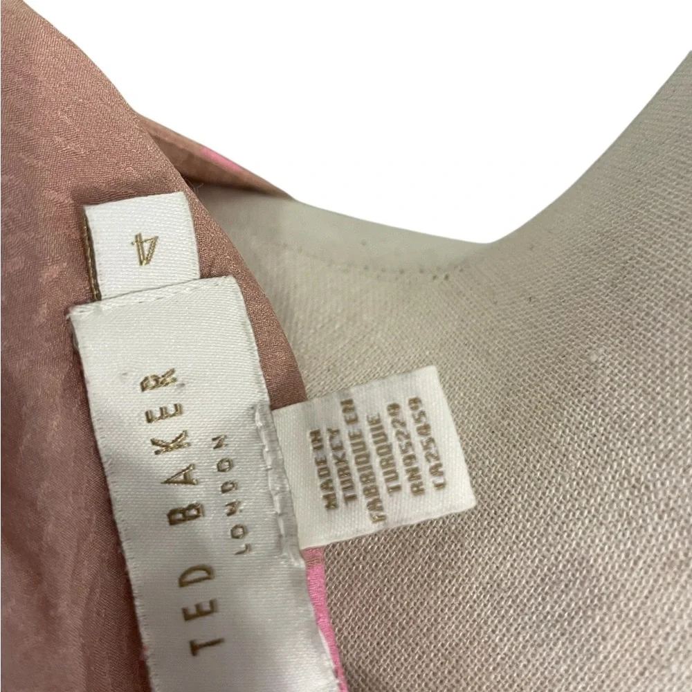 Ted Baker London Stefina Pastel Brown/Pink Polka Dot Tiered Mini Dres